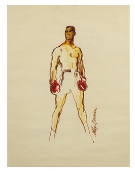 1960s Leroy Neiman Signed Original Muhammad Ali Artwork